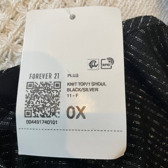 new black shimmer silver stripe one shoulder ruched top TLS1 2915 - Picture 6 of 10